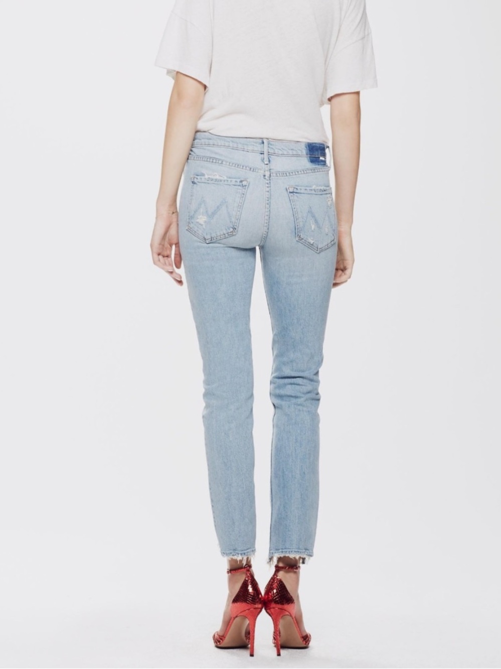 MOTHER Denim The Flirt Ankle Fray Jeans Size 29 - Picture 3 of 12